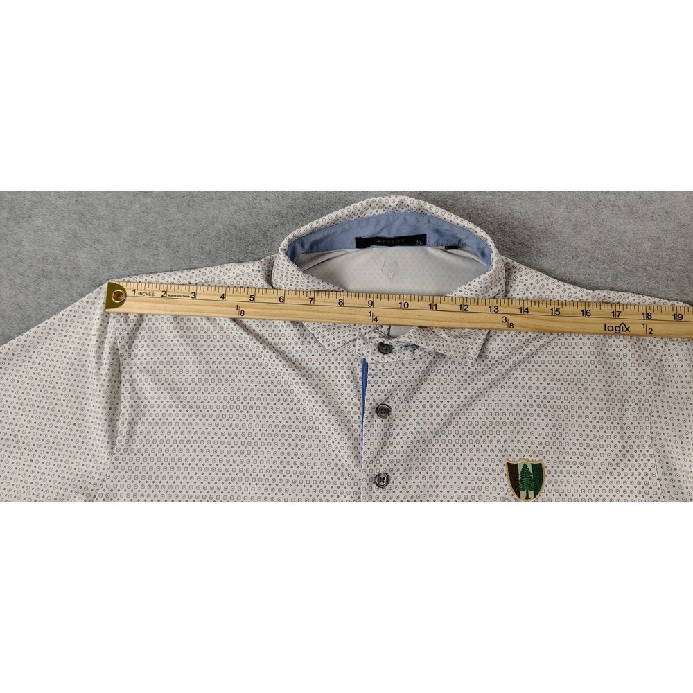 Greyson Polo Performance Stretch AOP Geometric Golf Polo Pine Valley Mens XL - Picture 9 of 11